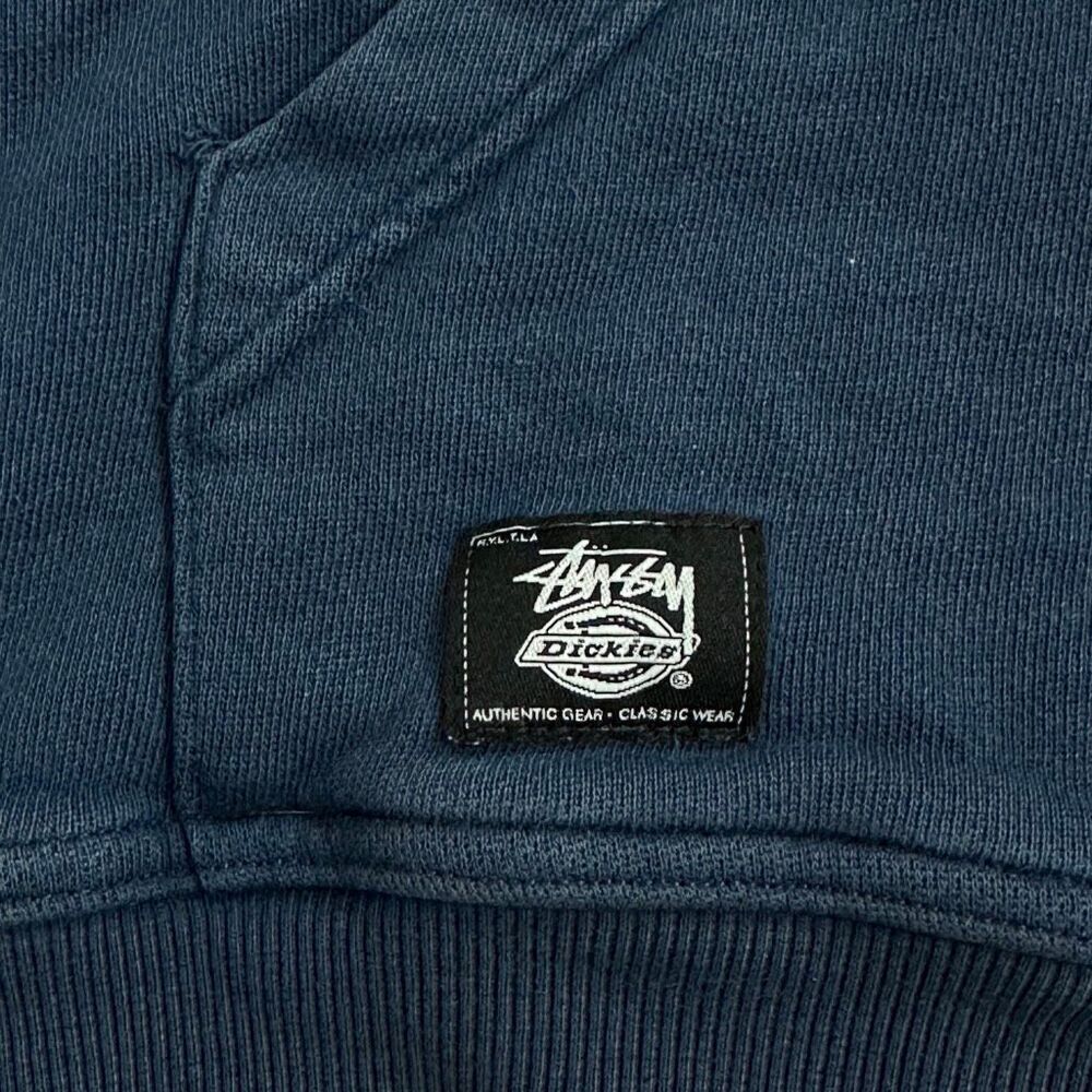 Stussy x Dickies Navy Full Zip Hoodie Men’s Large Workwear Streetwear Skater Y2K - Picture 12 of 14
